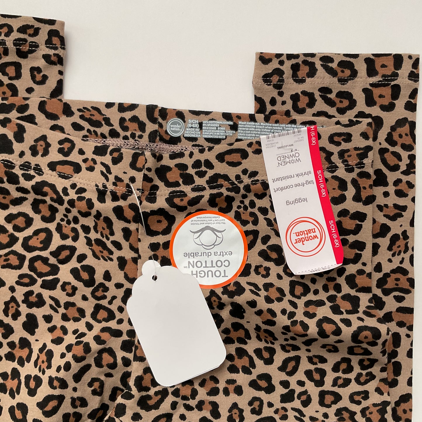NWT Wonder Nation Basic Girls Leggings Size S6/6X.