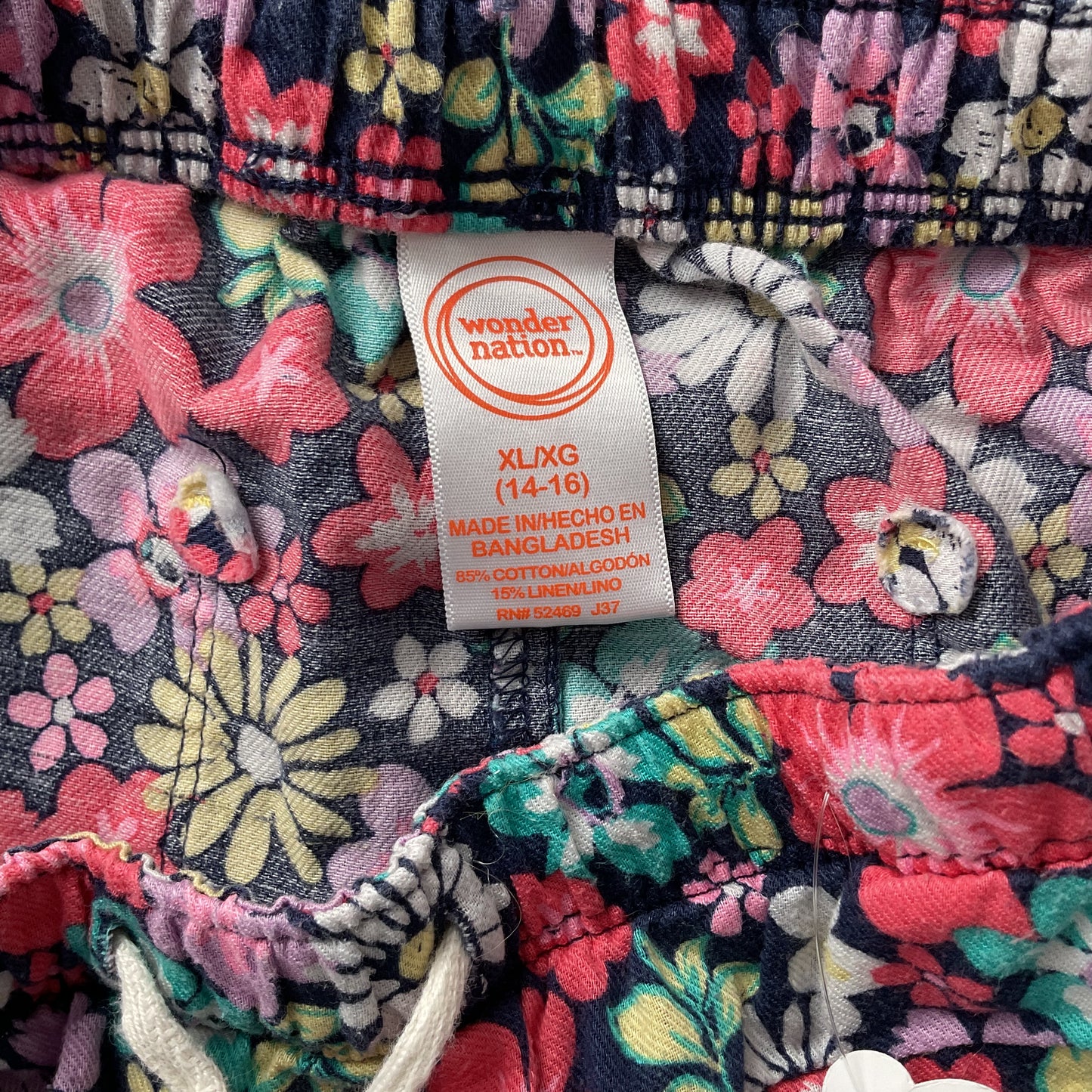 Wonder Nation Floral Summer Girls Shorts Size XL(14-16).