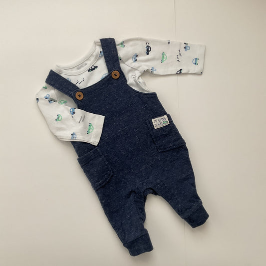 Carters Overall Pant And Long Sleeve Shirt Set Baby Boy Size 3 Months
