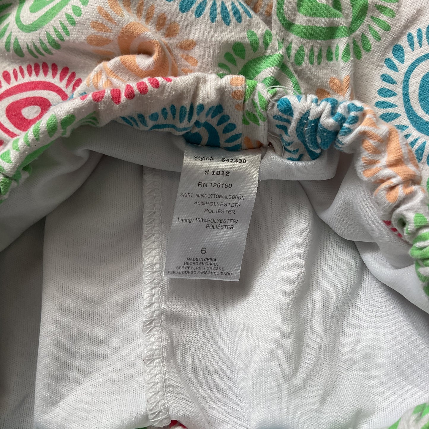 Elastic Tennis Girls Skorts Size 6.