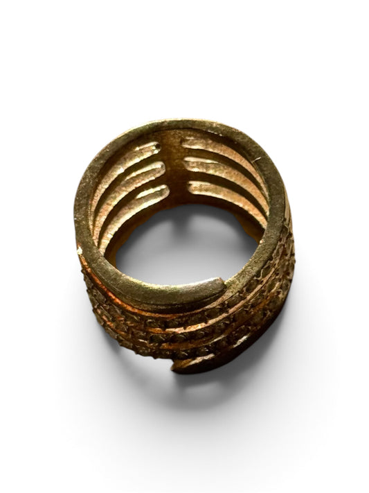 Vintage rustic gold four layer ring 7(1/2)” size