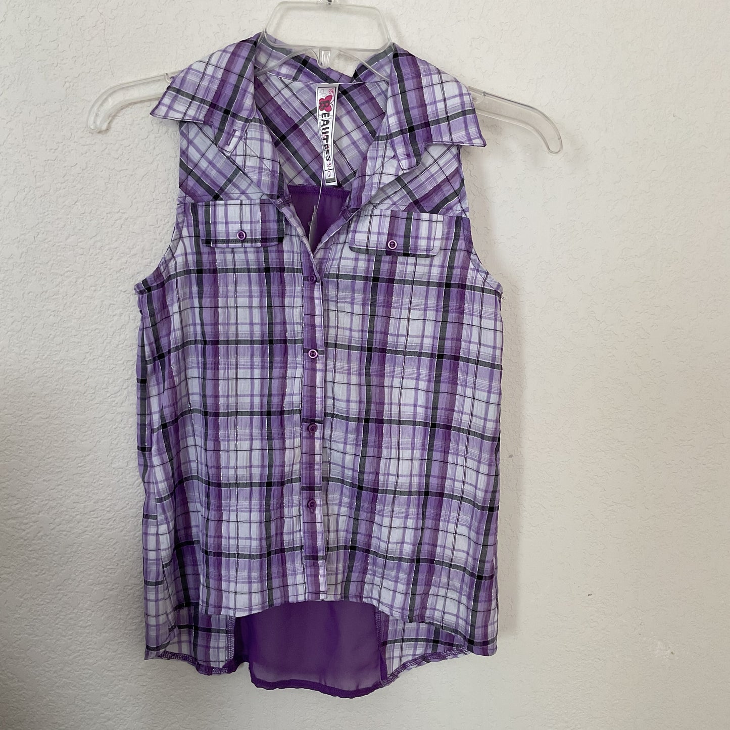 Beau Tees Sleeveless Girls Blouse Size L(10-12).