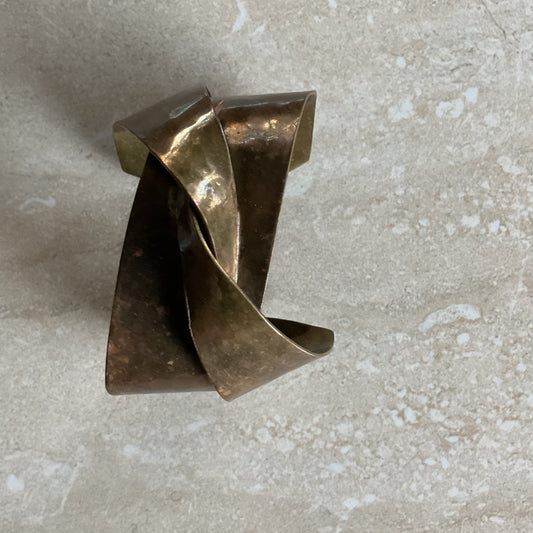 Vintage Brass Hammered Women’s Cuff Bracelet