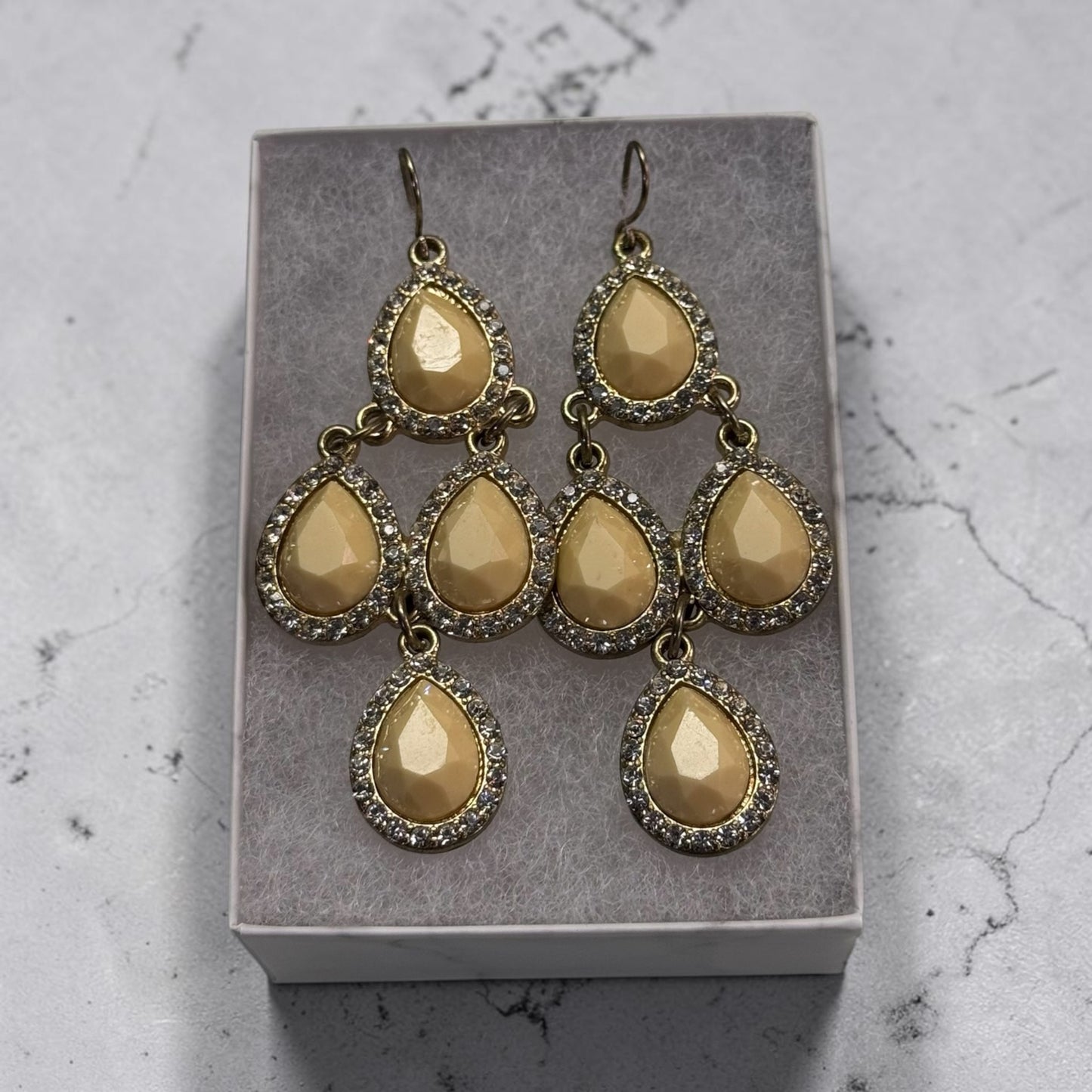 Vintage multi tear drop yellow drop earrings