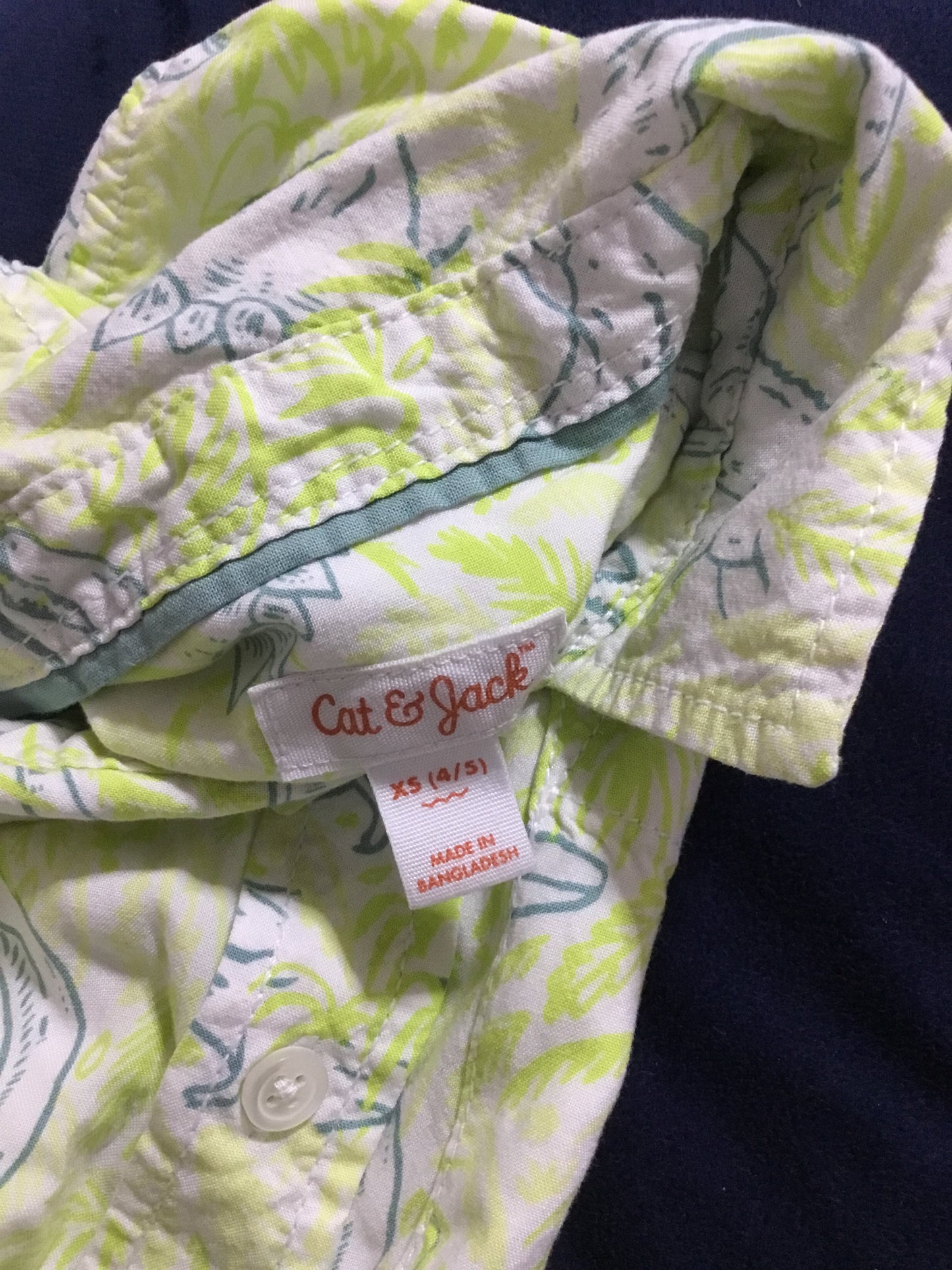 Cat & Jack Button-Down T-Shirt With Dinosaur Designs