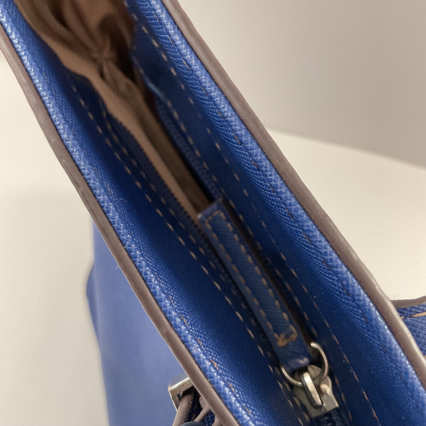 Nine West Blue Leatherette Shoulder Bag.