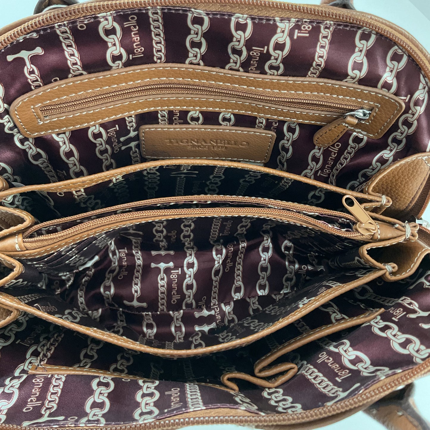 Vintage Tignanello Brown Leather Hand Bag.