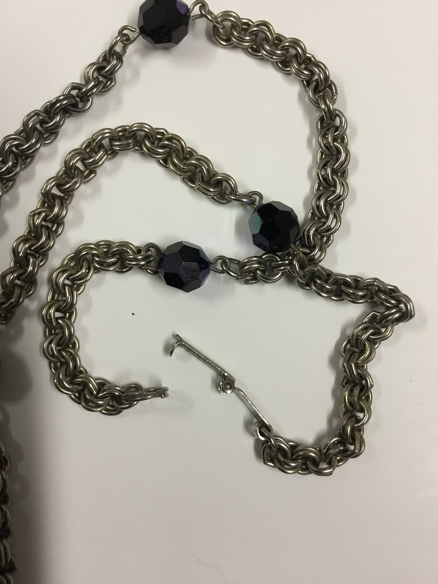 Vintage Mystic Blue Crystal Lariat Necklace