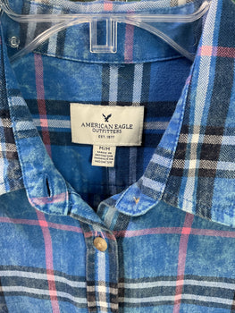 American Eagle Outfitters Blue Distressed Women’s Shirt Size M