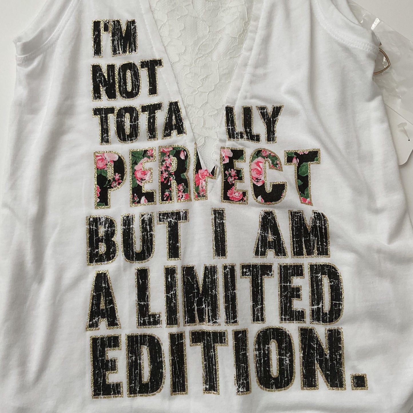 NWT Beautees Sleeveless Girls Graphic Blouse Size XL(14-16)