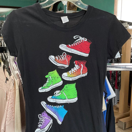 Hybrid Tees Black Graphic Jr’s T-shirt Size L