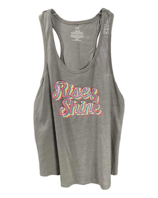 Secret Treasures Grey Graphic Sports Women’s Top Size M(8-10)