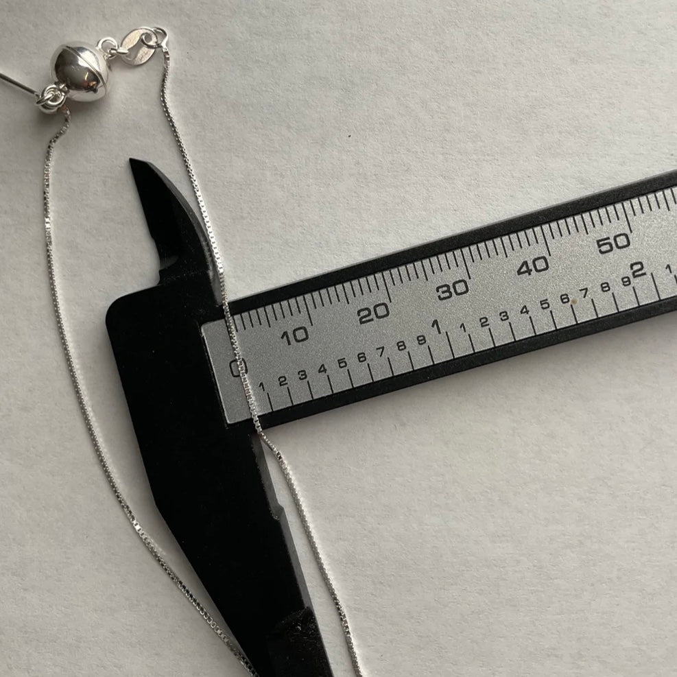 925 Sterling Silver 1.0mm Box Chain, Magnetic Clasp, 7 Inch Bracelet
