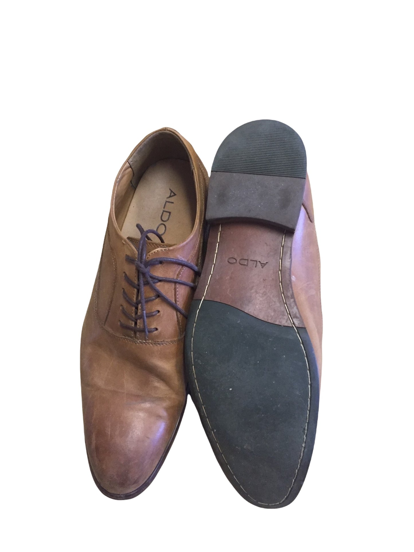 Aldo Light Brown Leather Dress Shoes Size 9 1/2