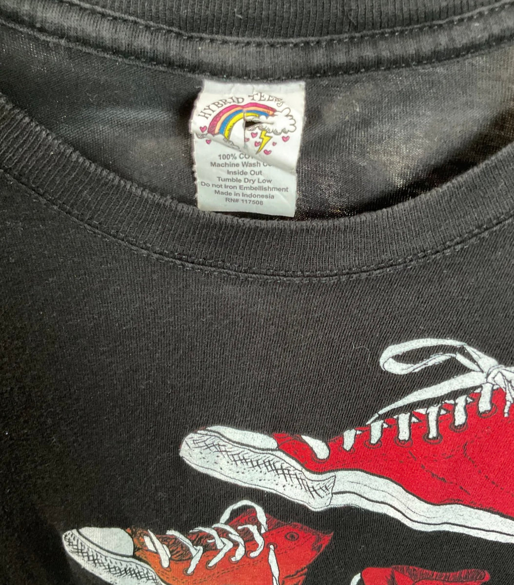 Hybrid Tees Black Graphic Jr’s T-shirt Size L