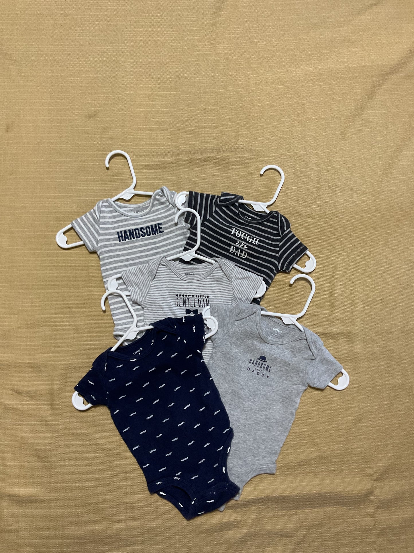 Carters Little Gentleman Baby Boy 6 Piece Onesies Size 3 Months