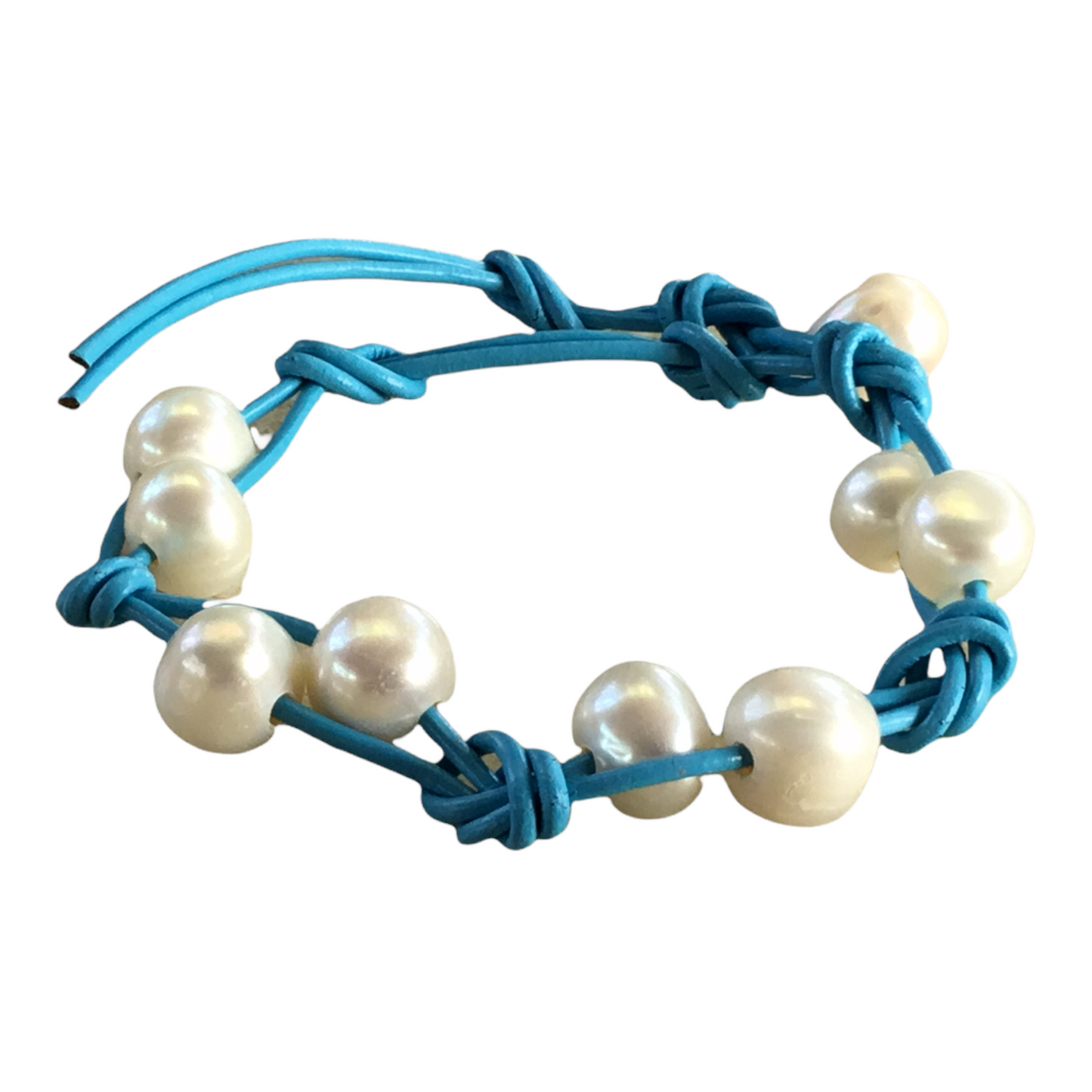 Leather And Pearl Bracelet