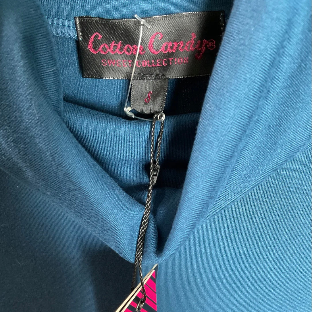 NWT Cotton Candy Turquoise Turtleneck Long Sleeve Shirt Size S