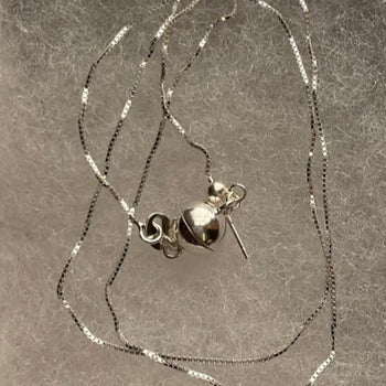 925 Sterling Silver 1.0mm Box Chain, 16”, Magnetic Clasp Necklace
