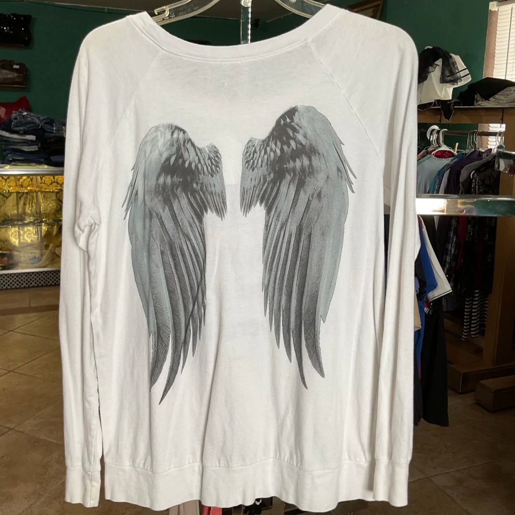 Hunt the Hunt White Graphic Pullover Top Size M