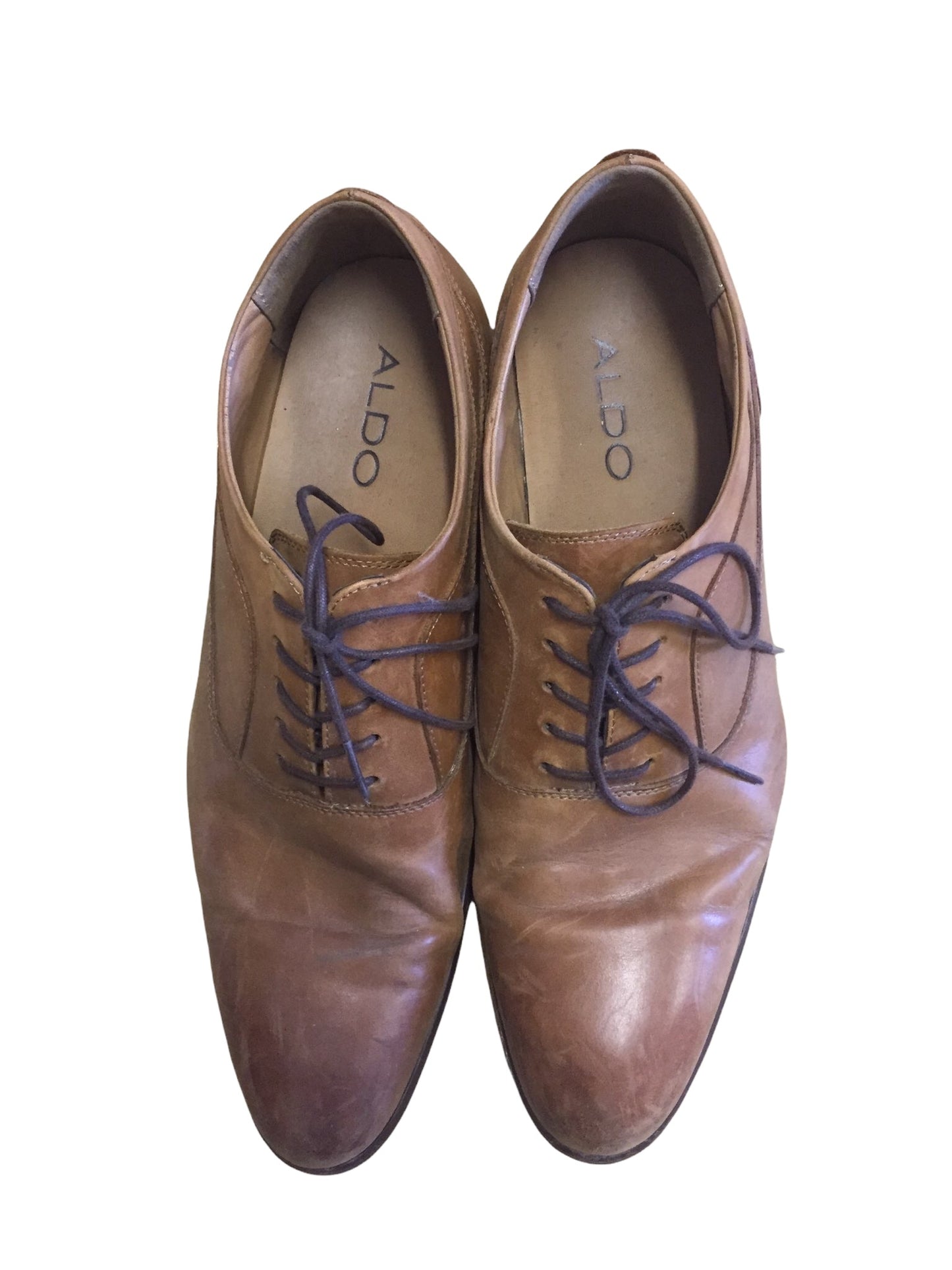 Aldo Light Brown Leather Dress Shoes Size 9 1/2