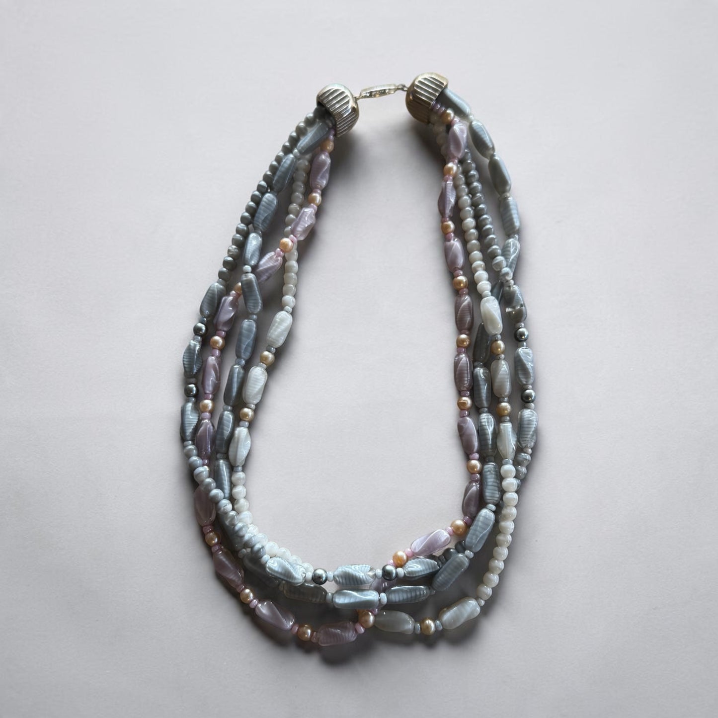 Earth toned beaded necklace 18” length