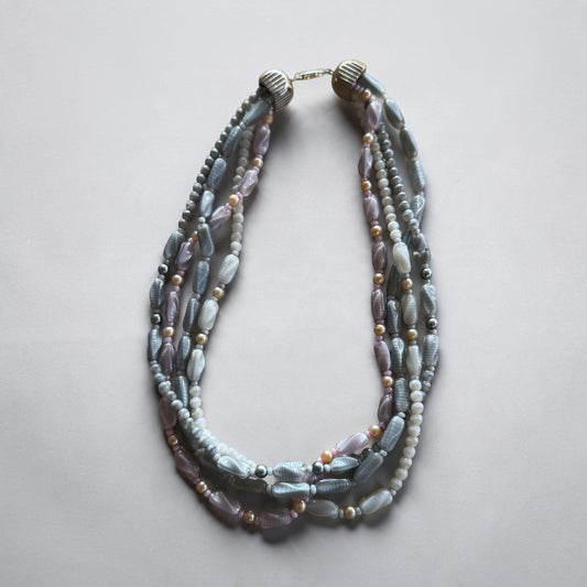 Earth toned beaded necklace 18” length