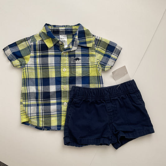 Carters Summer Baby Boy Shirt And Shorts Set Size 3 Months