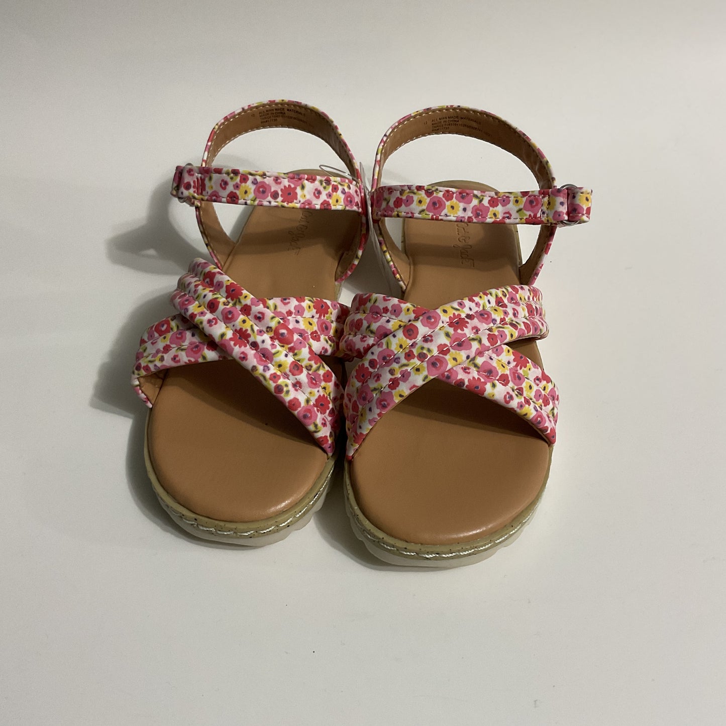 Cat & Jack Poppy Flowers Girls Sandals Size 12.