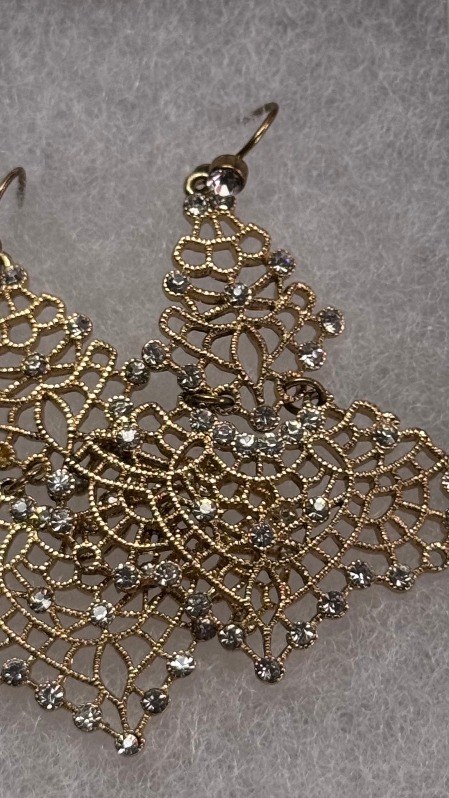 Vintage gold and diamond accent drop earrings