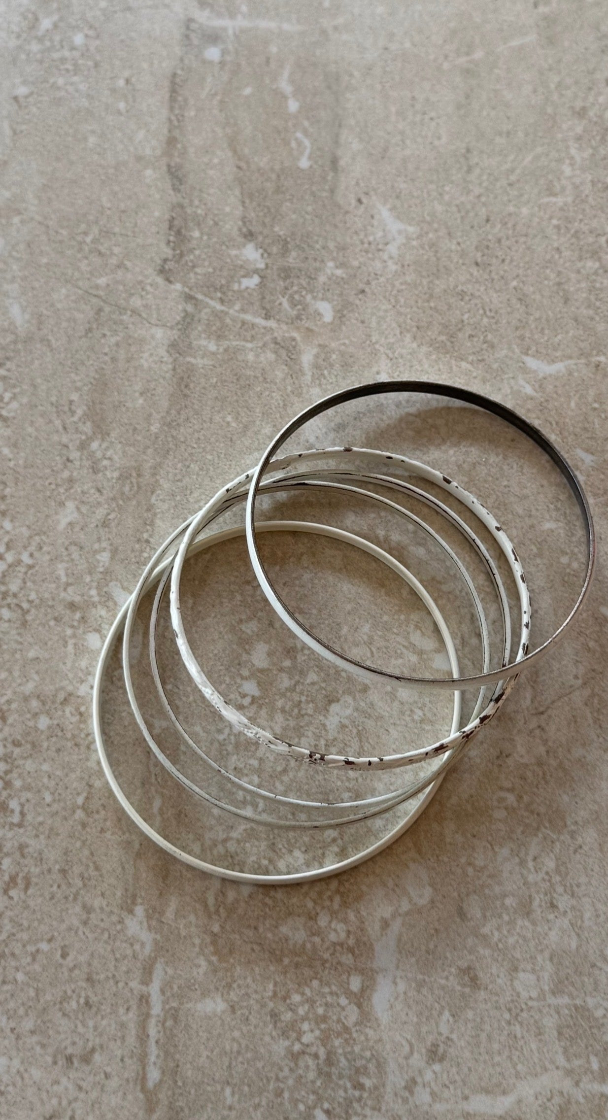 Silver bangles 5 piece 2(5/8)”diameter