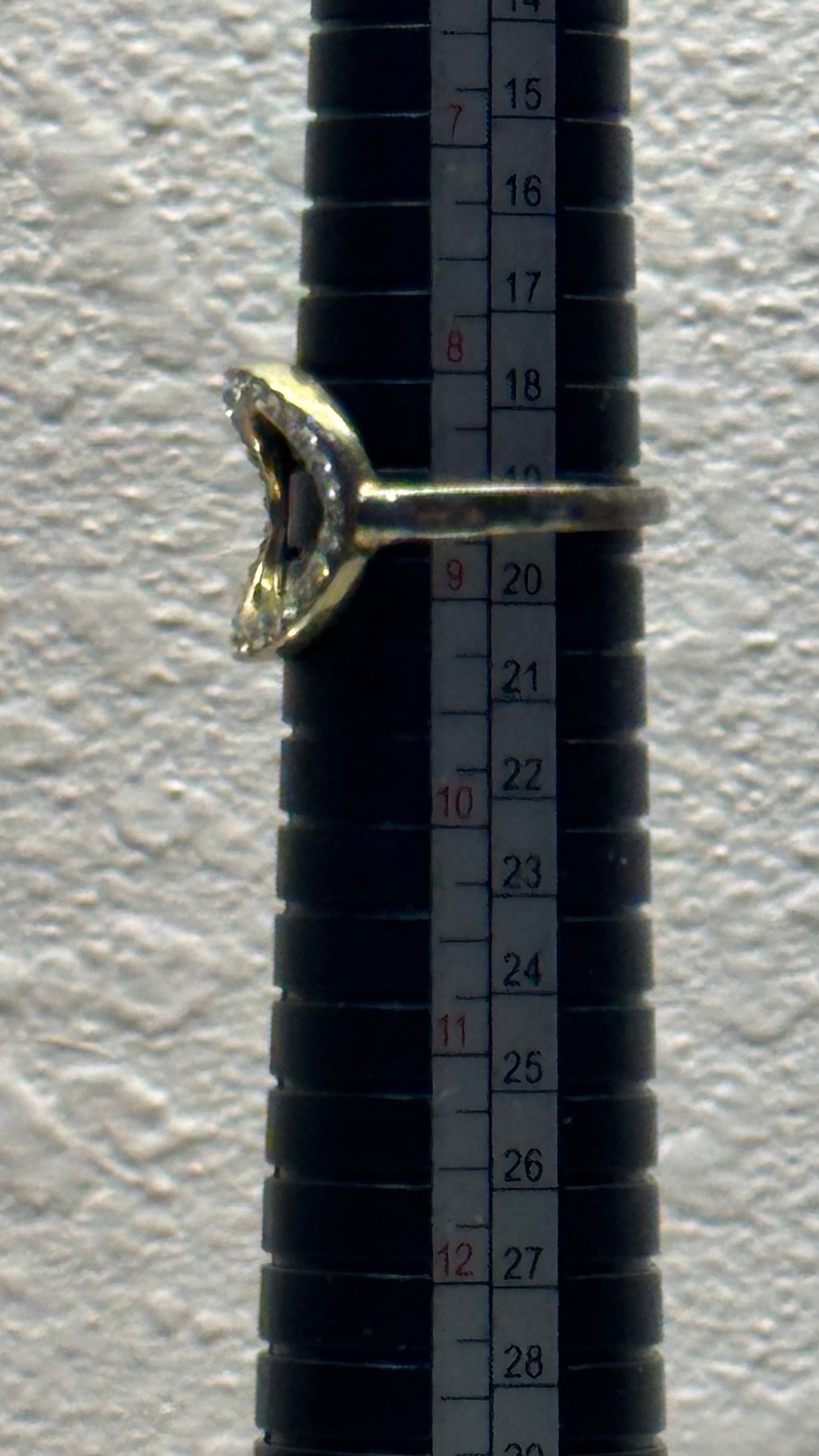 hum Humete K18 White Gold & Diamond Rectangle Wave Ring (et-R10)8 1/2 size