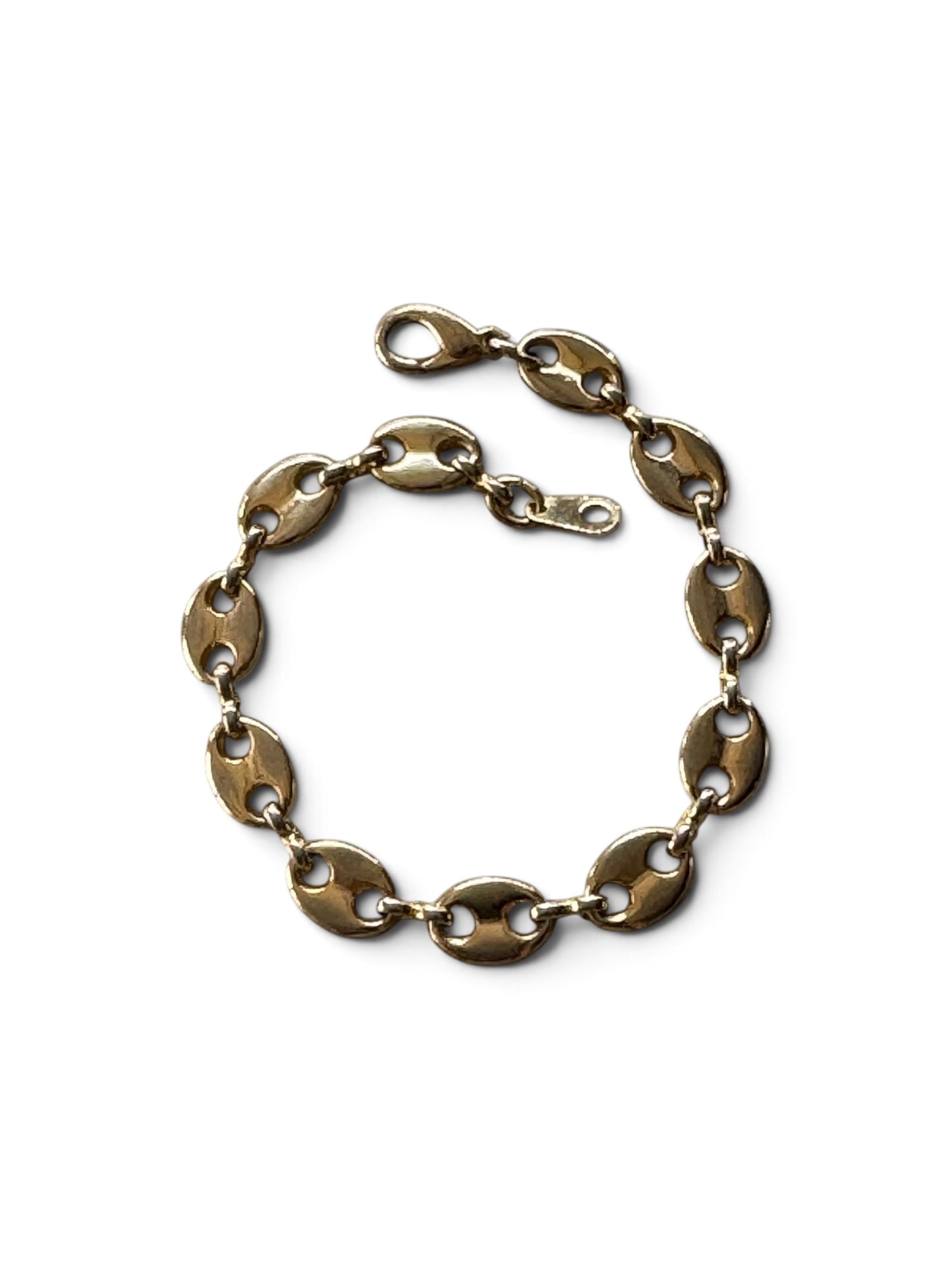 Vintage Givenchy Puffy Mariner "Gucci" Link Chain Gold-Plated Bracelet 7 inch size