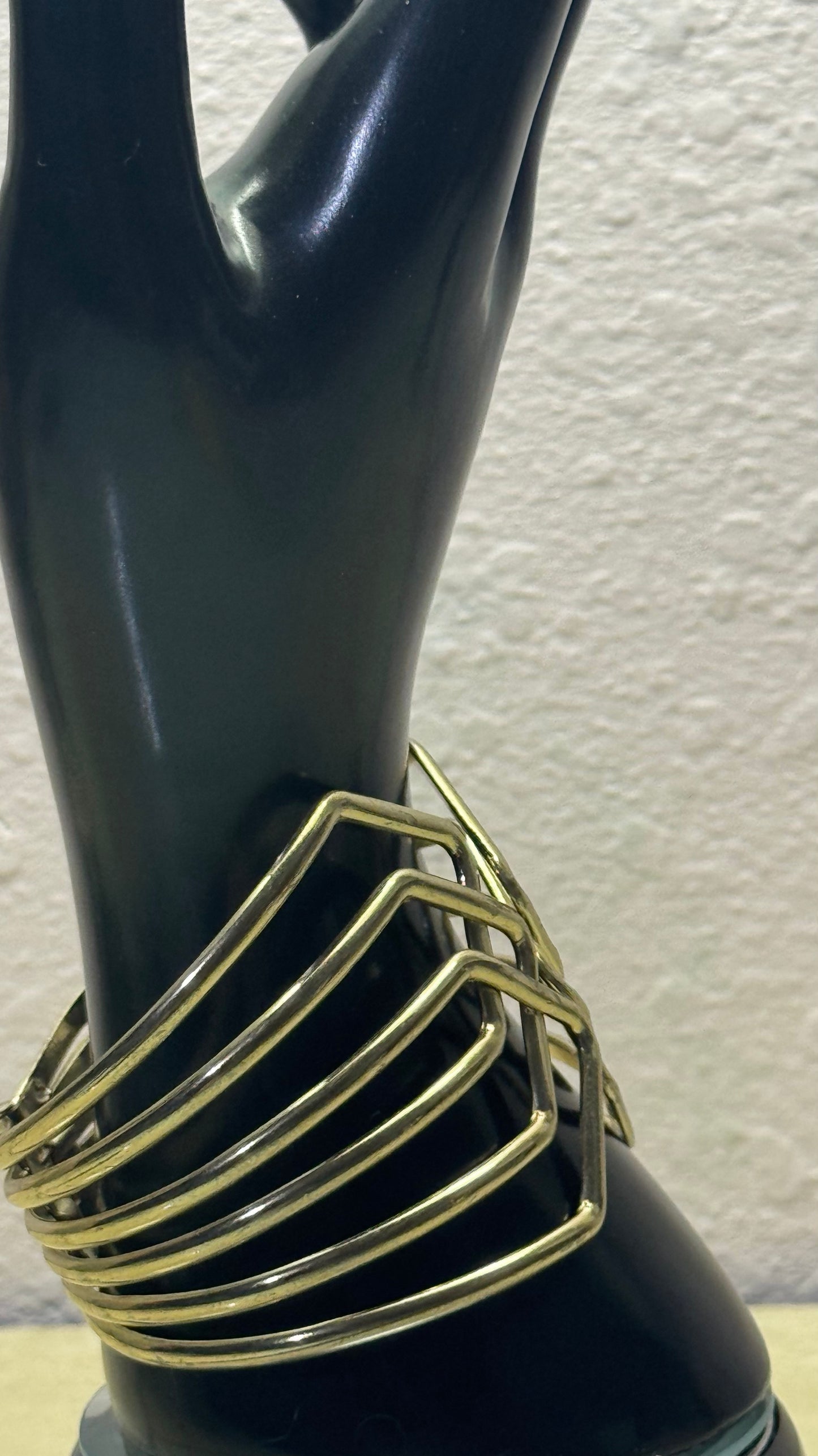 Vintage Statement Geometric Cage Cuff  3” Diameter