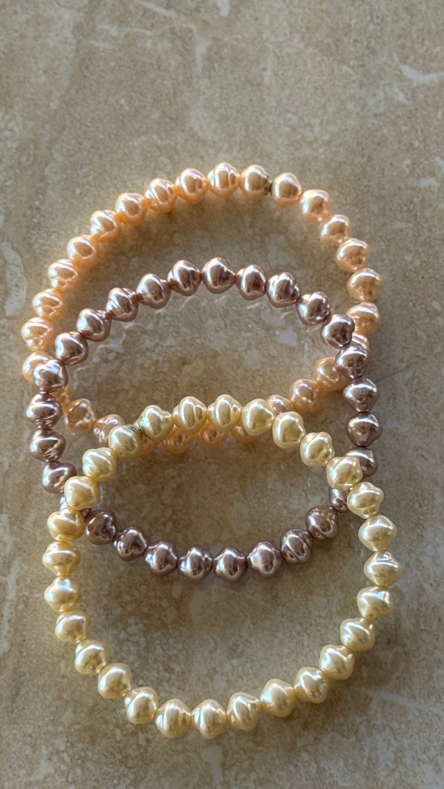 Multi-Color Triple Strand Cultured Pearl Bracelet