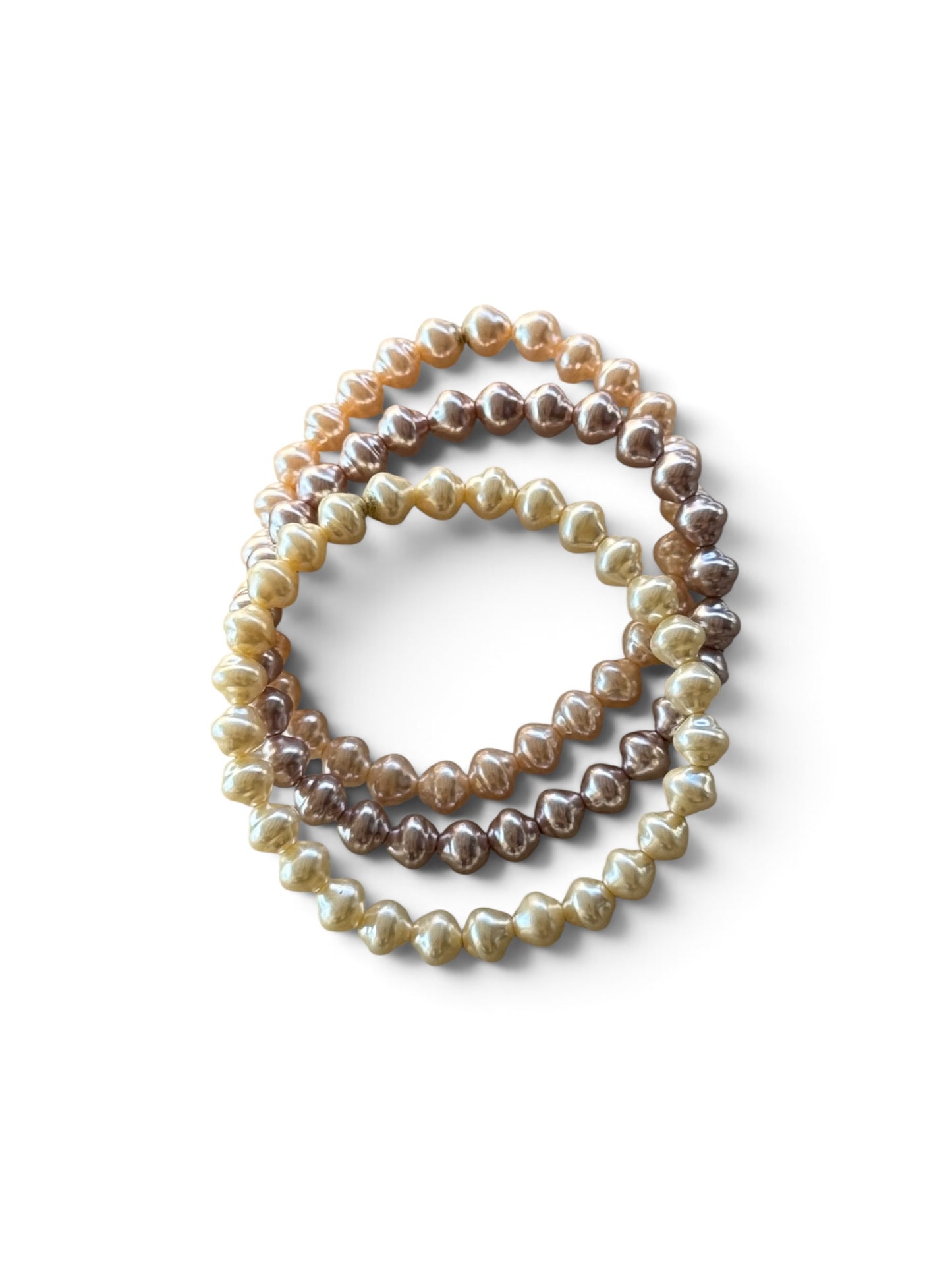 Multi-Color Triple Strand Cultured Pearl Bracelet