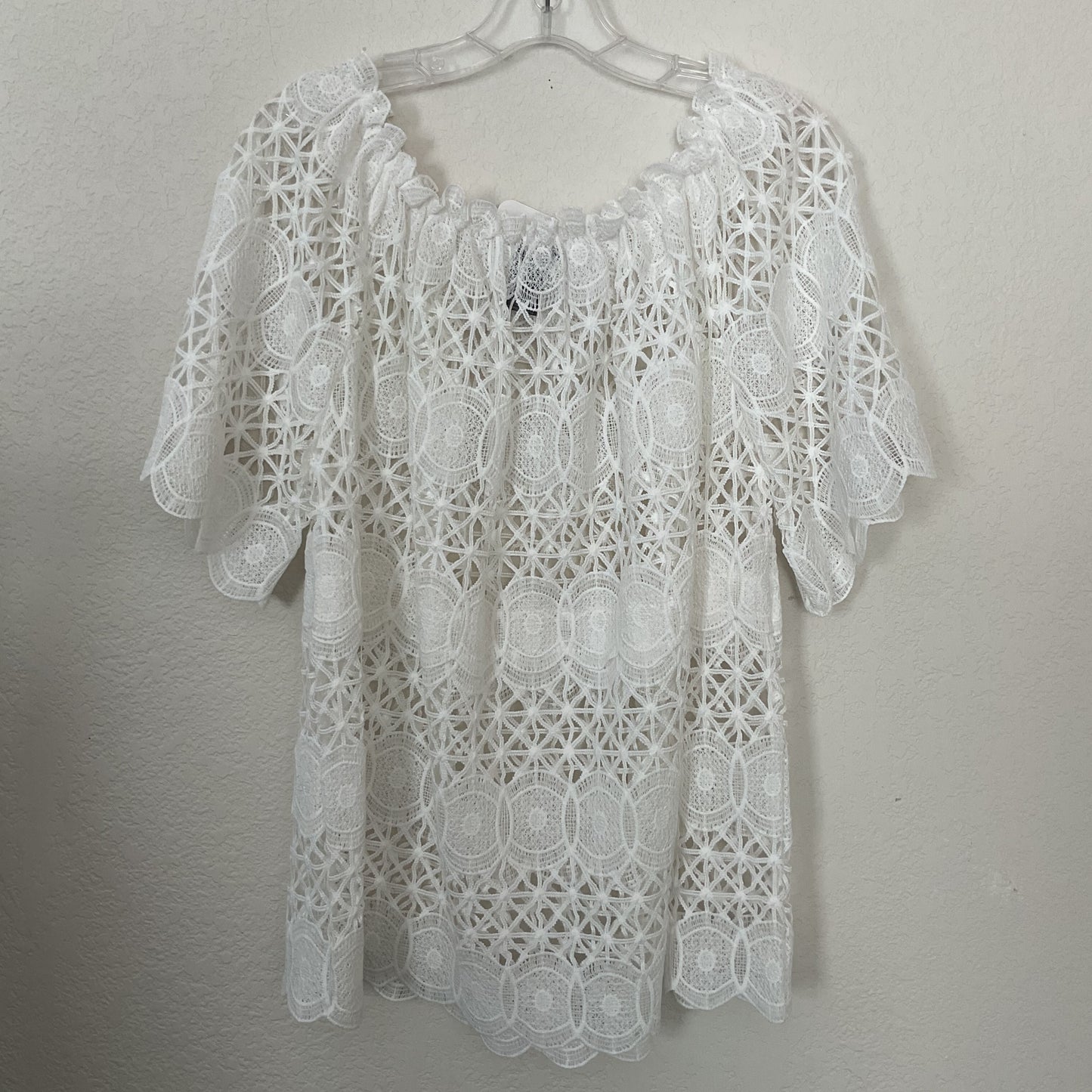 Vintage Lauren Michelle Women’s Transparent Lace Blouse Size L.