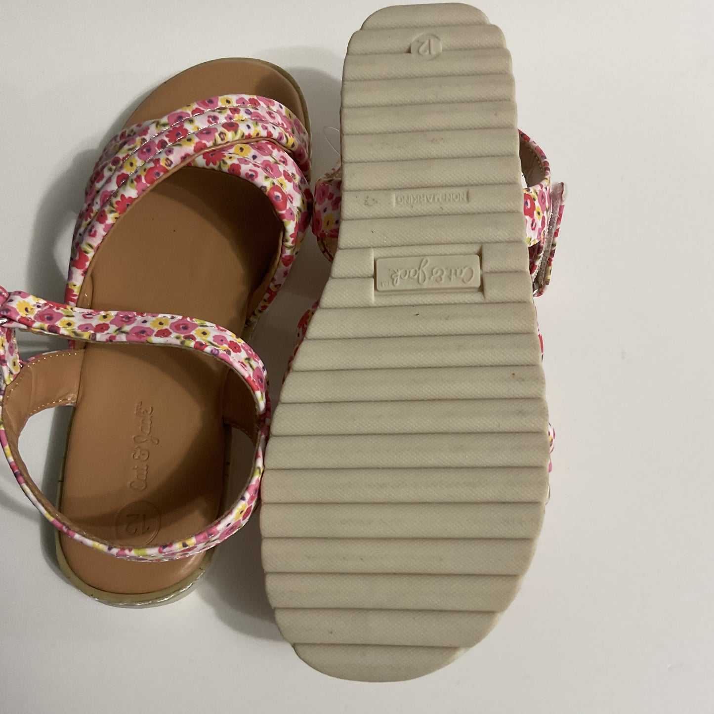 Cat & Jack Poppy Flowers Girls Sandals Size 12.