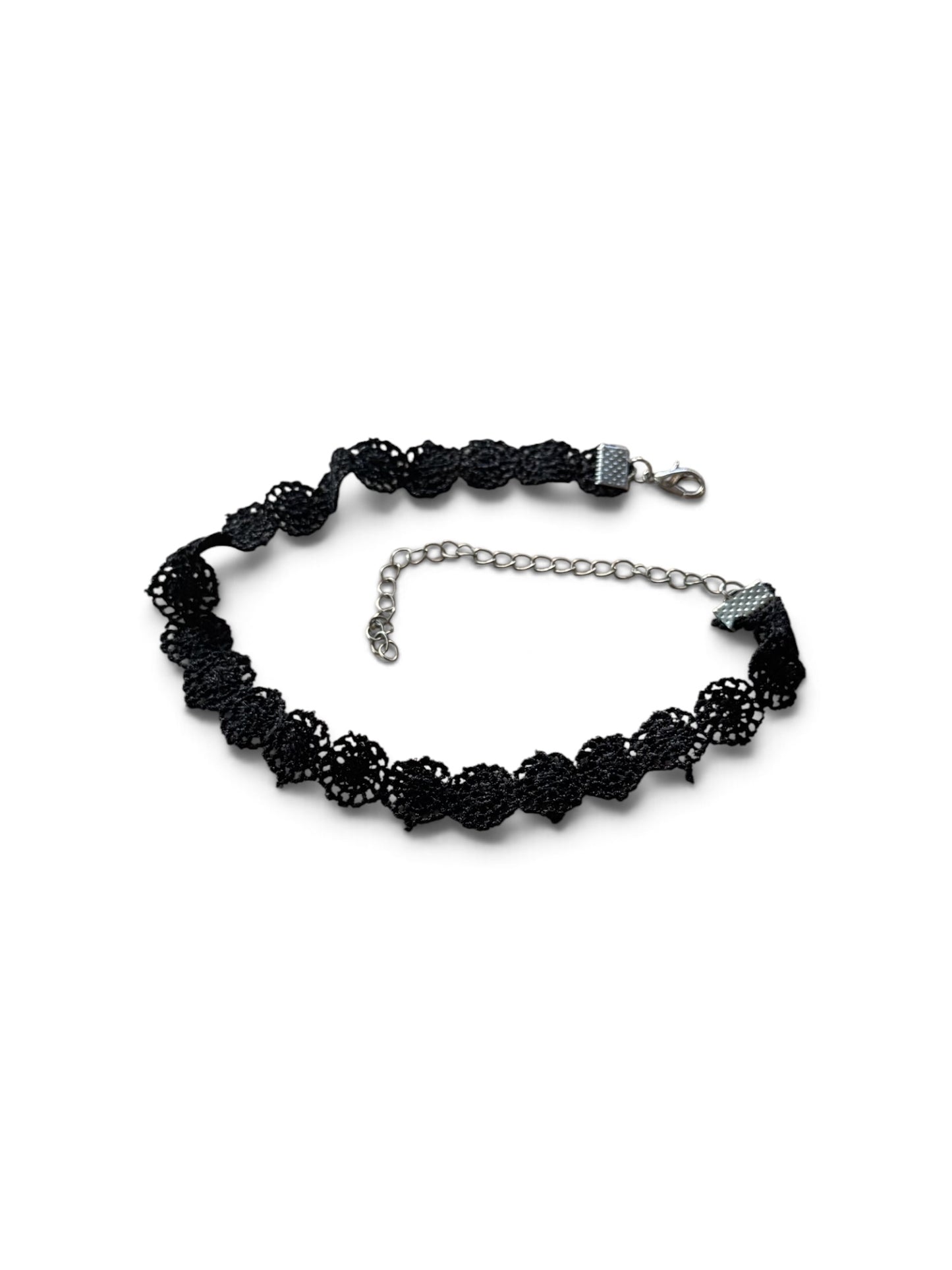 Black choker lace necklace 12” length adjustable