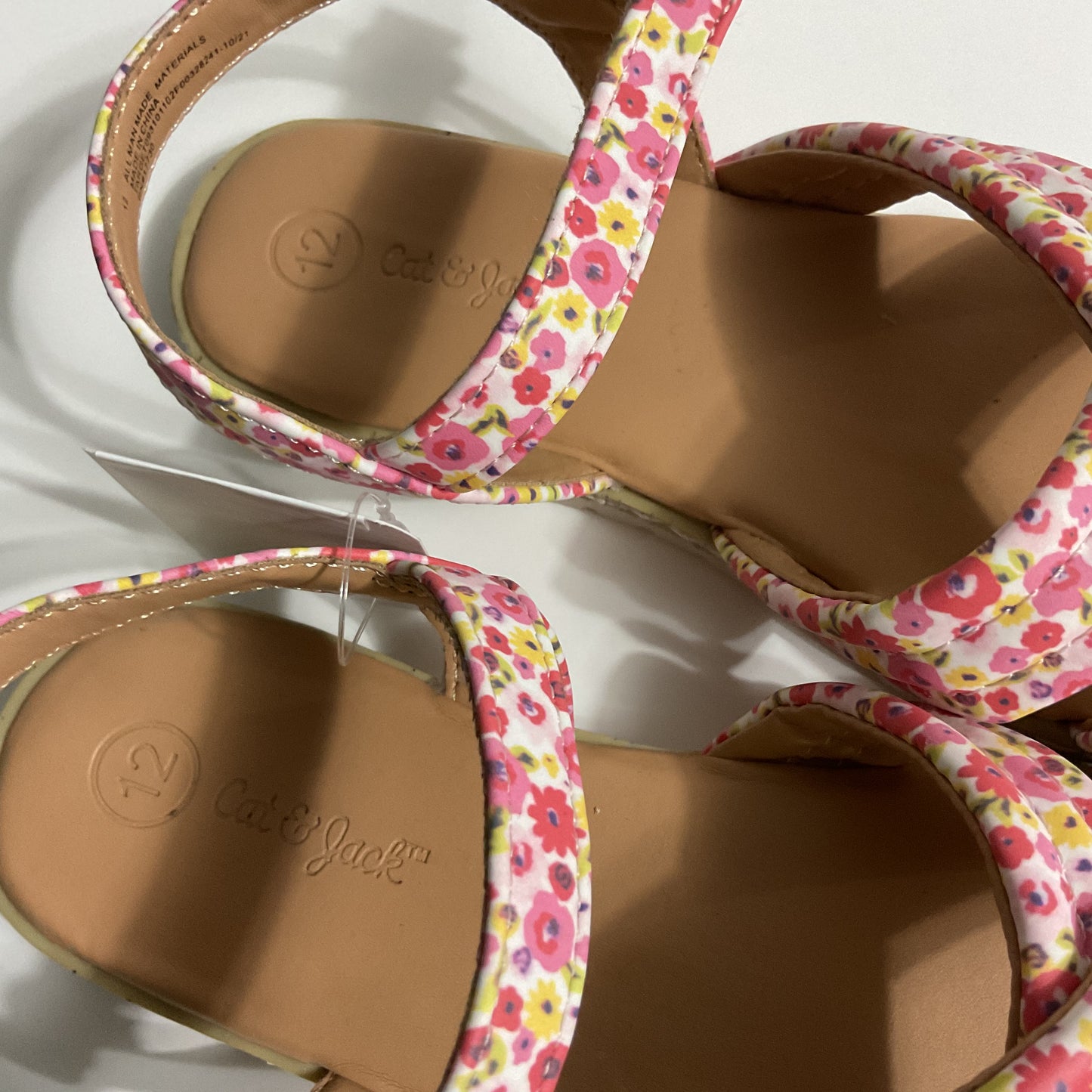 Cat & Jack Poppy Flowers Girls Sandals Size 12.