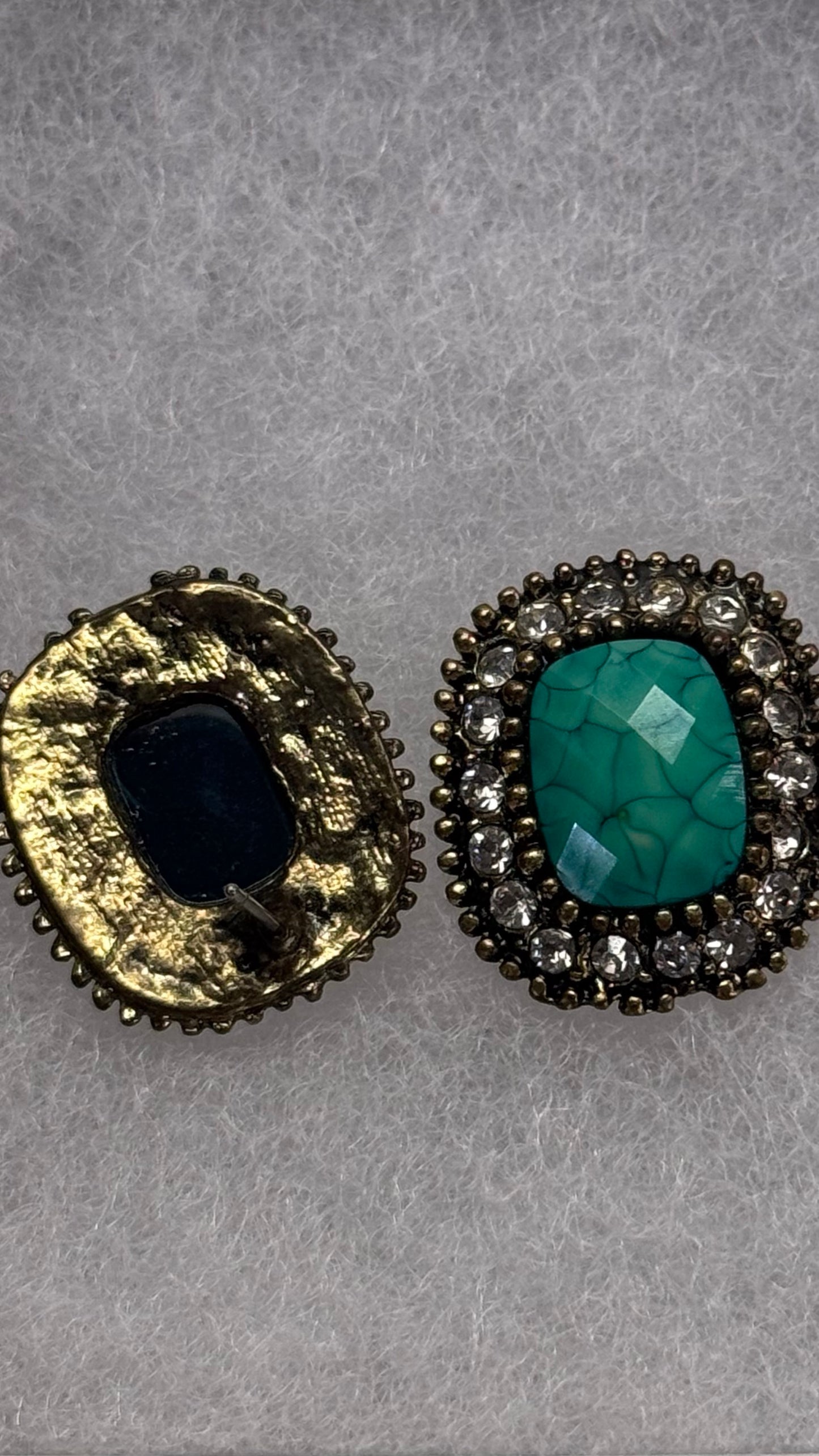 Vintage torques and diamond stud earrings