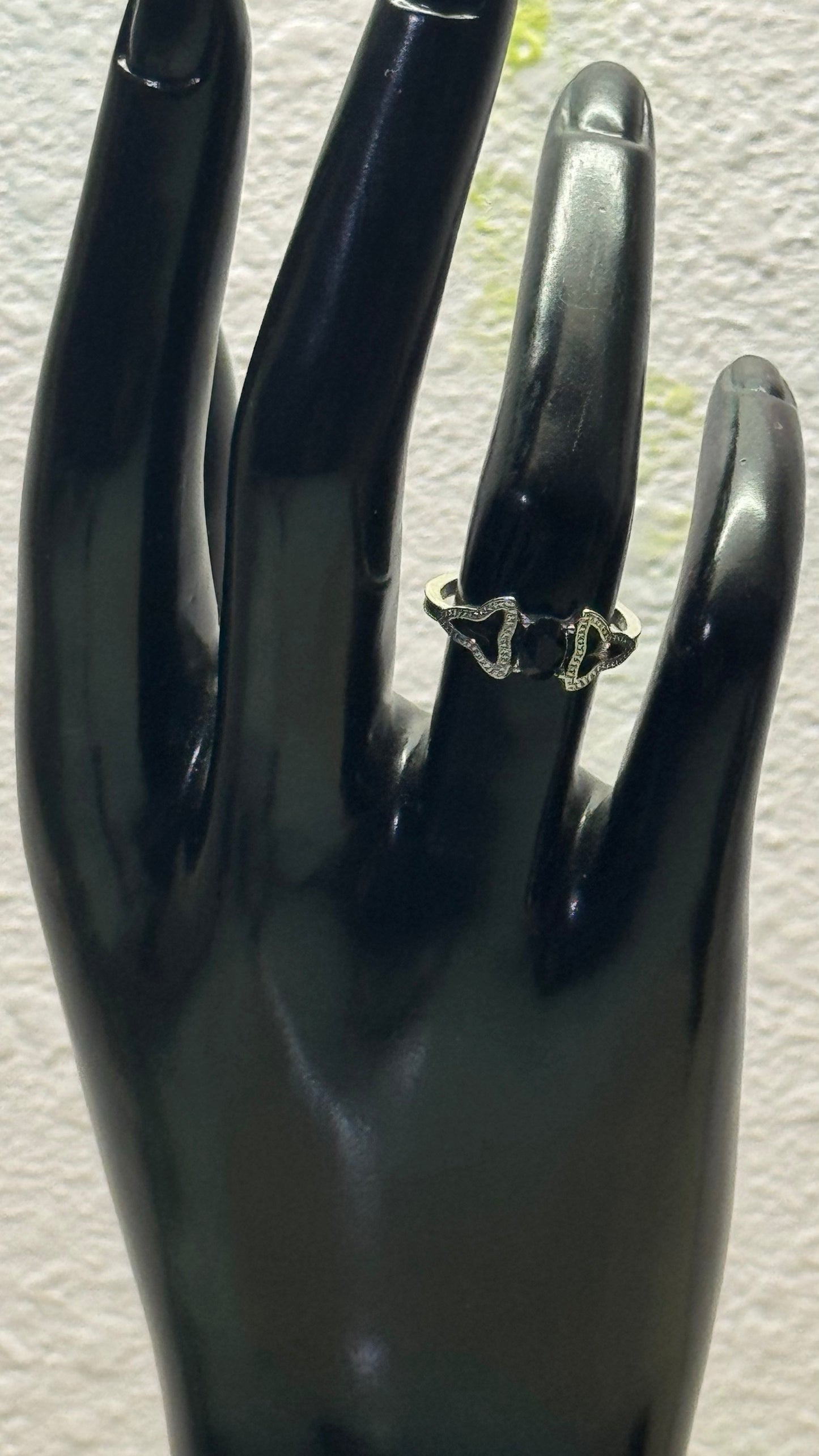 Handcrafted Textured Sterling Silver Oval Prong Ring Setting 3(1/2) size