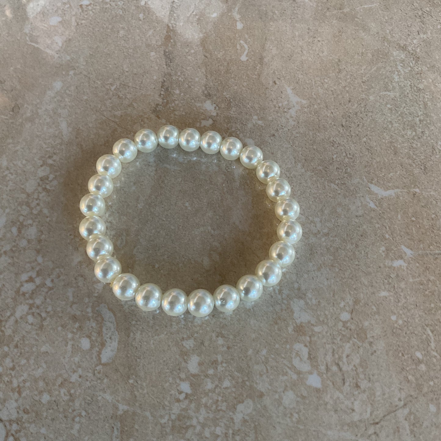 Vintage Glass Pearls Women’s Stretch Bracelet Size 2 inches