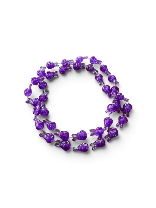 Purple bunny charms necklace 32” length