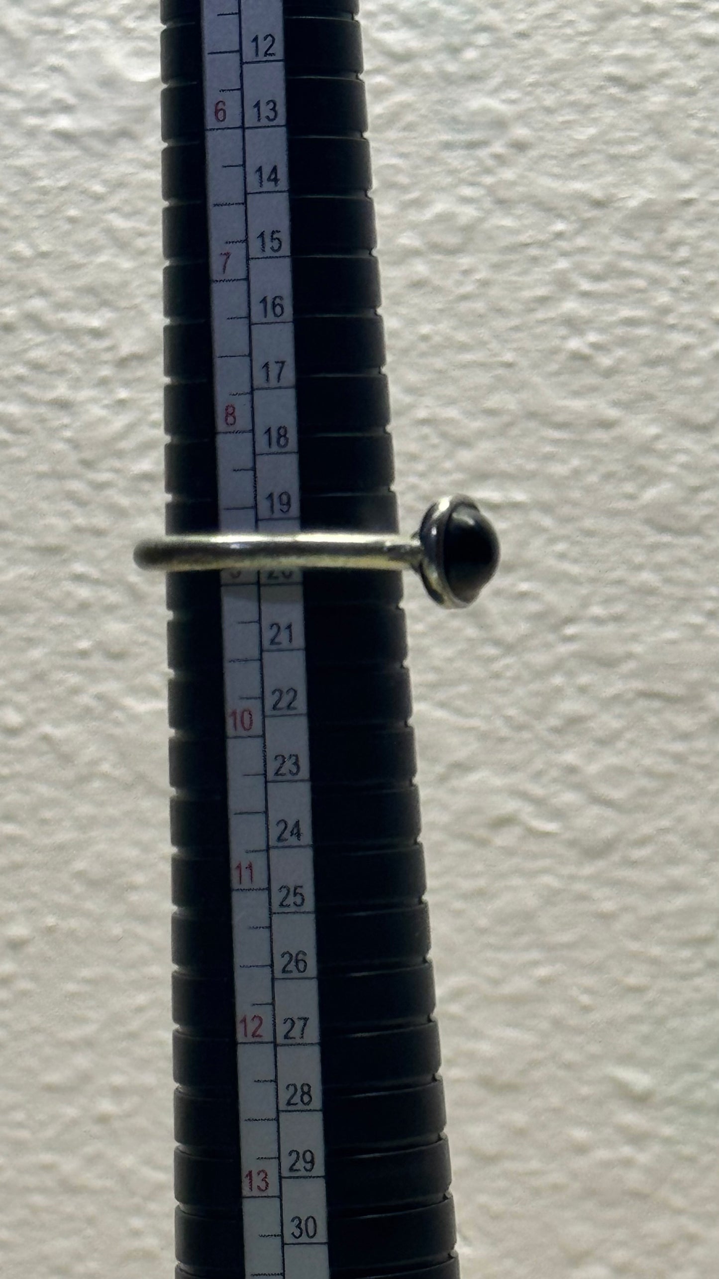 Minimalist Sterling Silver Black Onyx Cabochon Solitaire Ring Size 9
