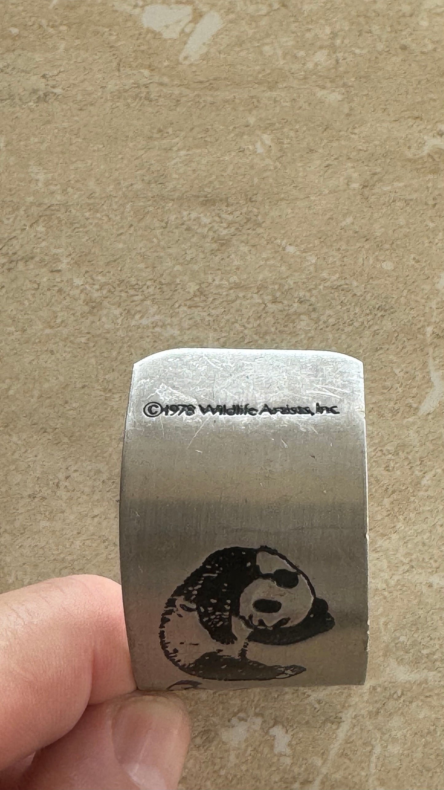 Vintage panda designed cuff bracelet 2(1/4)” inch