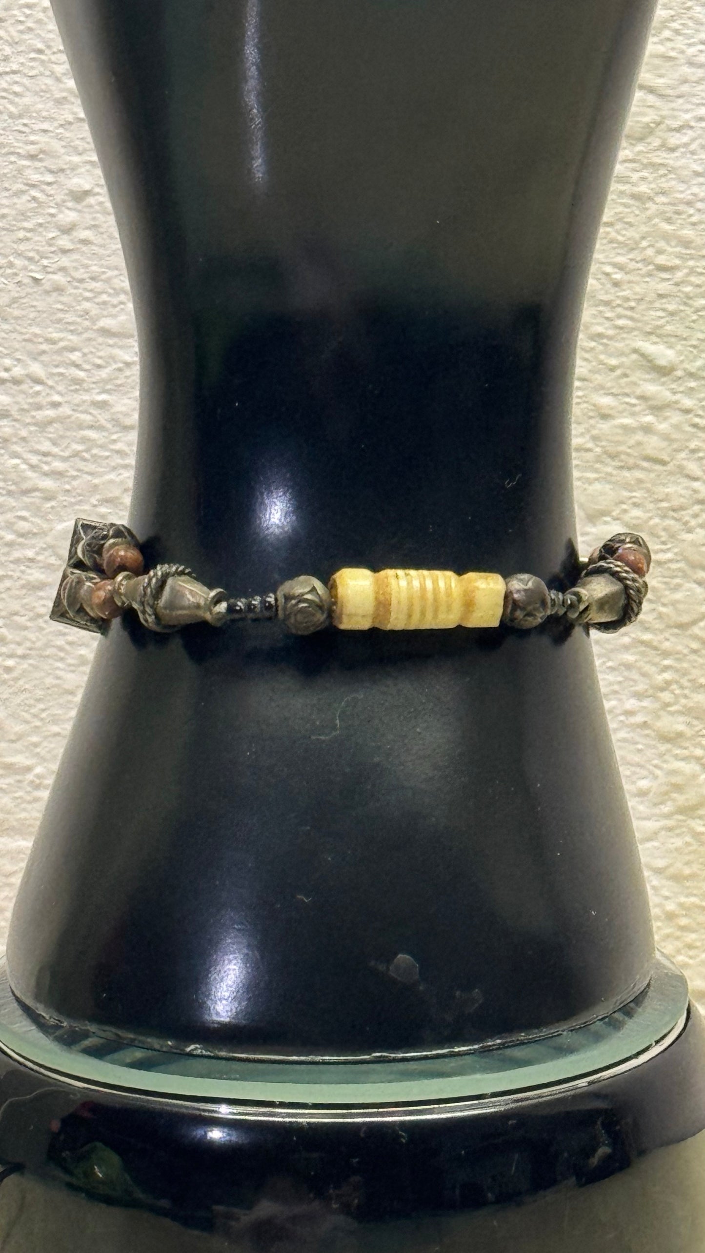 Artisanal Multi-Strand Mixed Material Ethnic Bracelet 7 inch