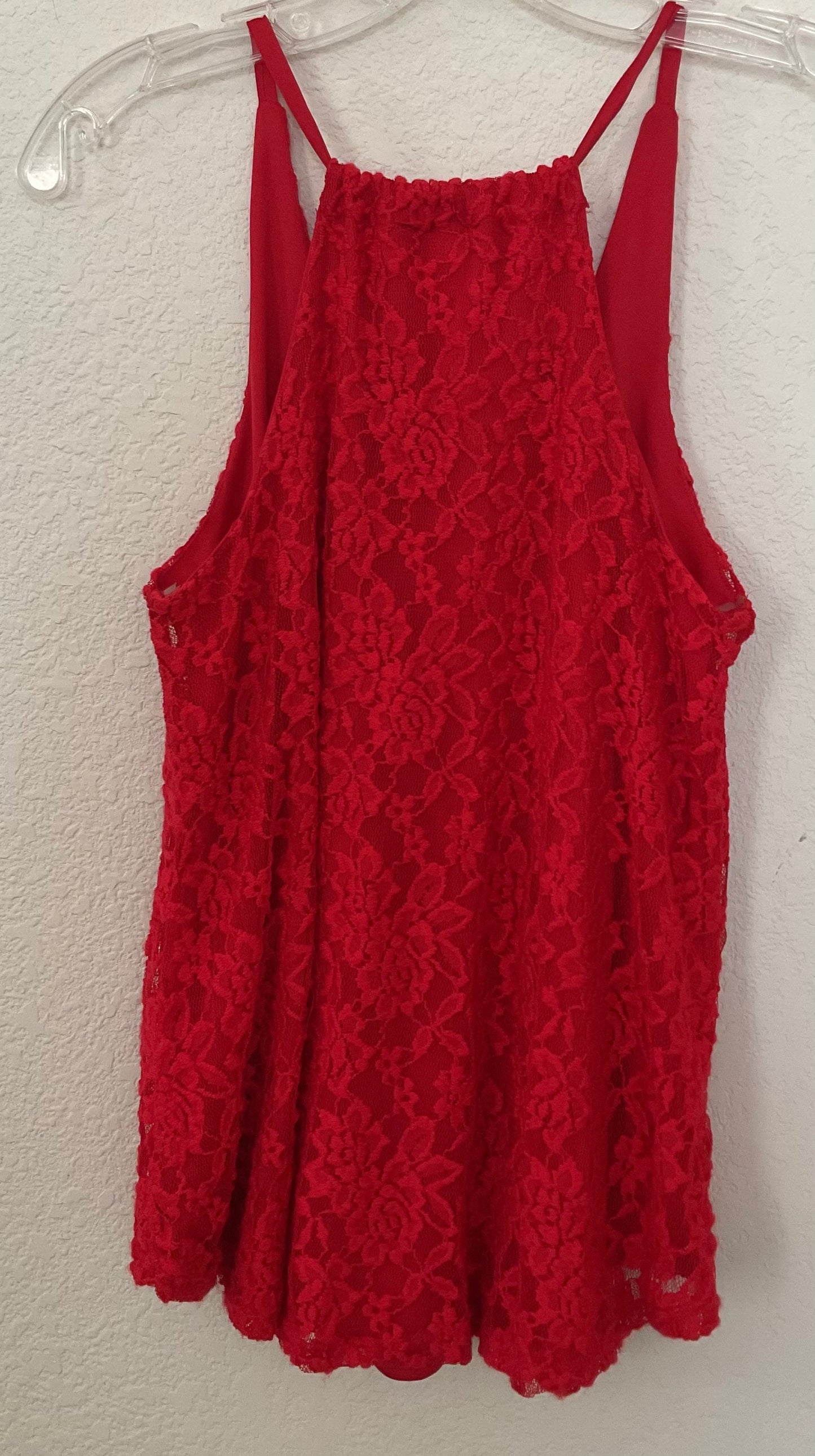 Love J Misses Sleeveless Lace Blouse Size L