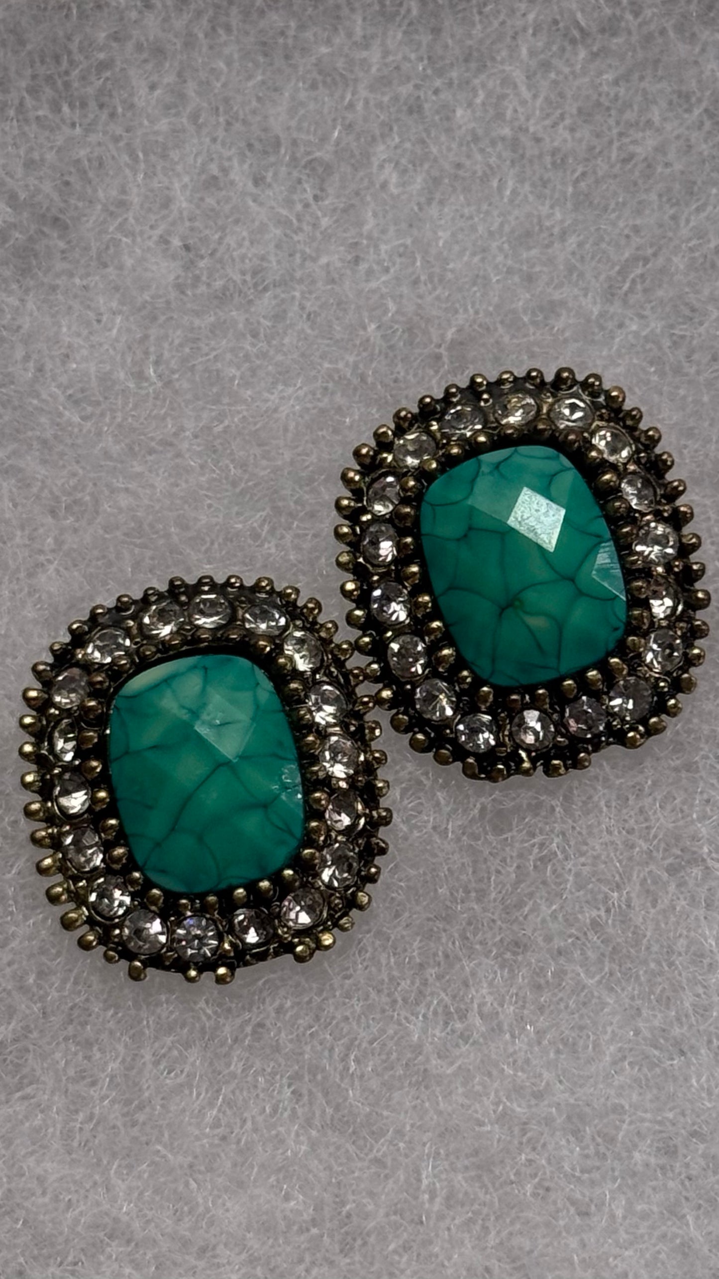 Vintage torques and diamond stud earrings