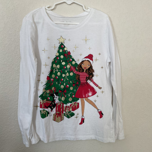 Place Girls Graphic Christmas T-shirt Size M(7/8).